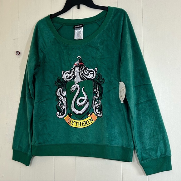 Harry Potter NEW Cozy Soft Lounge P.J Green Long Sleeve Sleepwear Top Size Large - Picture 2 of 9